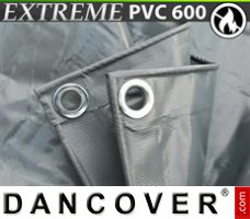 Tarpaulin 6x12 m PVC 600 g/m² Grey, Flame retardant