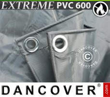 Tarpaulin 6x8 m PVC 600 g/m² Grey, Flame retardant